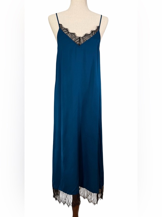 The Kooples Dresses & Skirts - Teal Slip Dress with Black Lace Trim The Kooples NWT